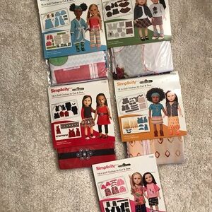American doll size baby 10 sets Simplicity Doll Clothes Sewing Patterns 18in